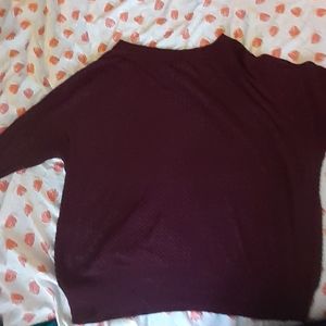 Wine red net sweater